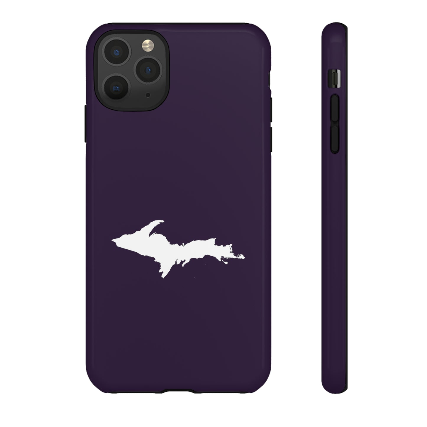 Michigan Upper Peninsula Tough Phone Case (Blackcurrant w/ UP Outline) | Apple iPhone