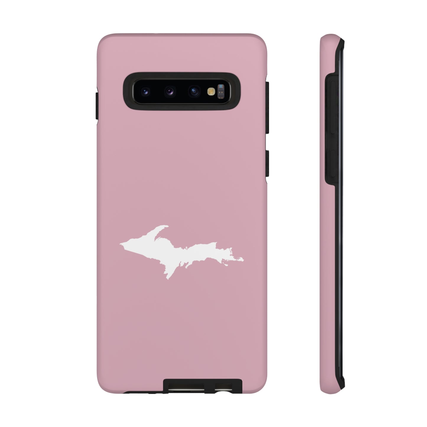 Michigan Upper Peninsula Tough Phone Case (Pink w/ White UP Outline) | Samsung & Pixel Android