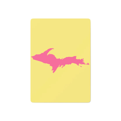 Michigan Upper Peninsula Poker Cards (Yellow Cherry Color w/ Pink UP Outline)