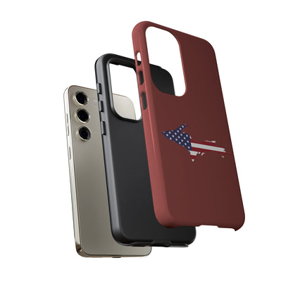 Michigan Upper Peninsula Tough Phone Case (Ore Dock Red w/ UP USA Flag Outline) | Samsung & Pixel Android