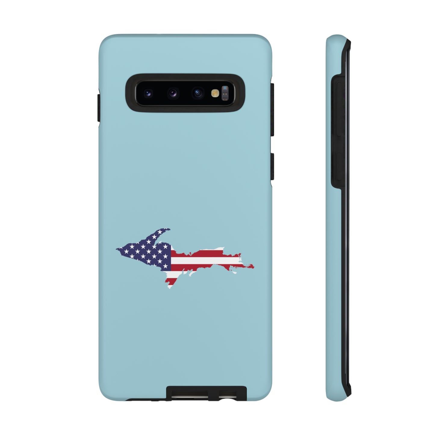 Michigan Upper Peninsula Tough Phone Case ('58 Caddie Blue w/ UP USA Flag Outline) | Samsung & Pixel Android