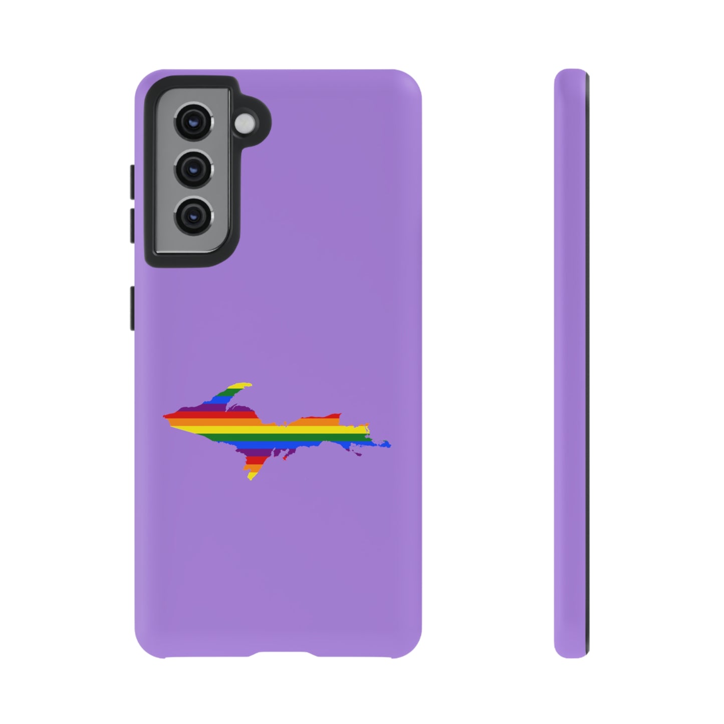 Michigan Upper Peninsula Tough Phone Case (Lavender w/ UP Pride Flag Outline) | Samsung & Pixel Android