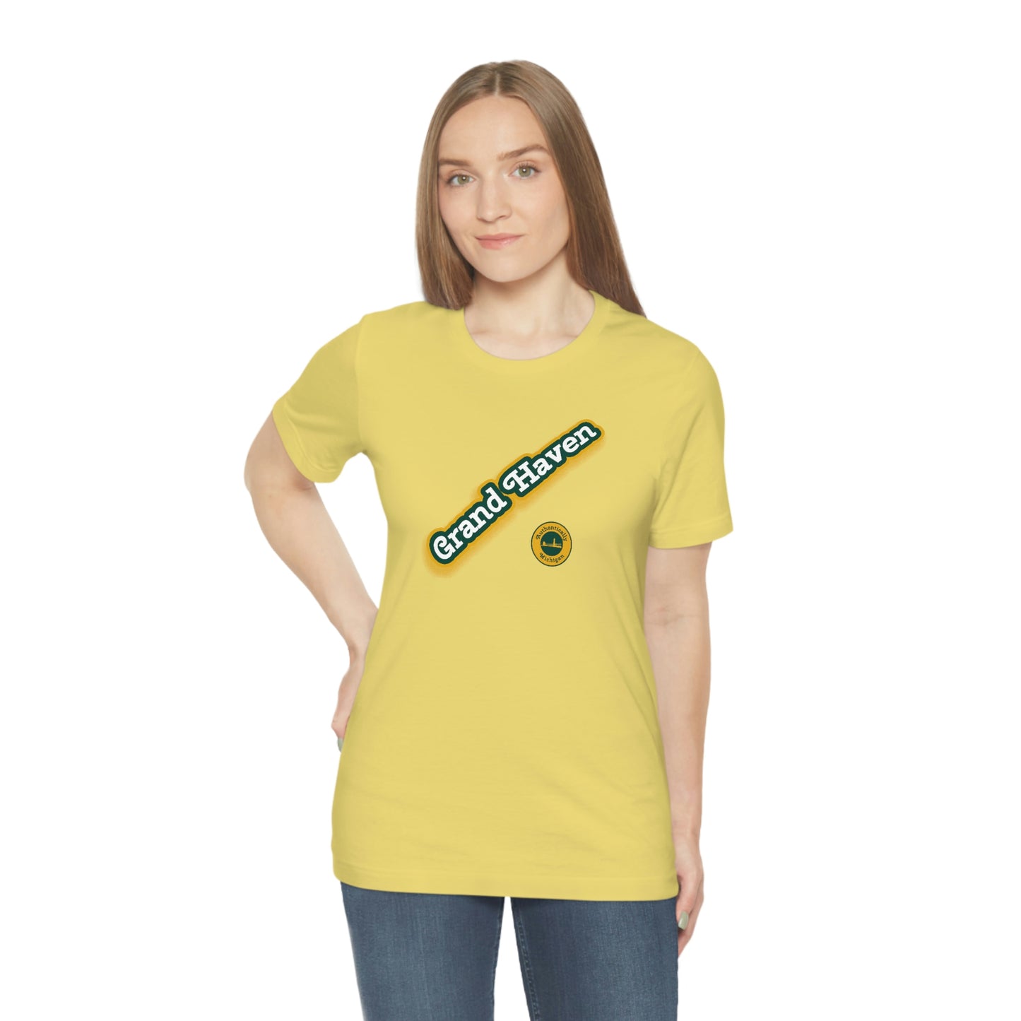 'Grand Haven - Authentically Michigan' Parody T-Shirt | Unisex Standard Fit