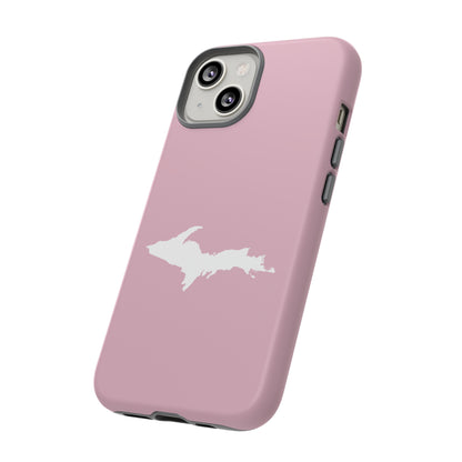 Michigan Upper Peninsula Tough Phone Case (Pink w/ UP Outline) | Apple iPhone