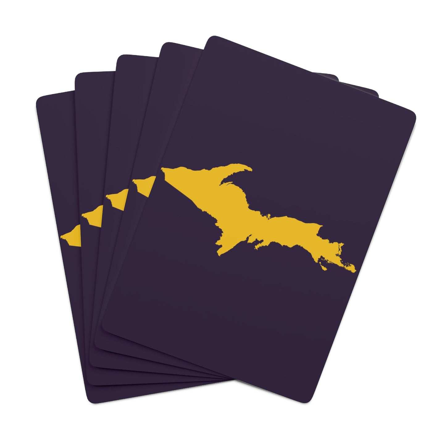 Michigan Upper Peninsula Poker Cards (Blackcurrant Color w/ Gold UP Outline)