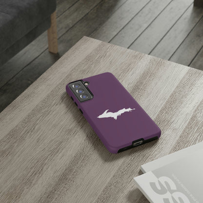 Michigan Upper Peninsula Tough Phone Case (Plum w/ UP Outline) | Samsung & Pixel Android