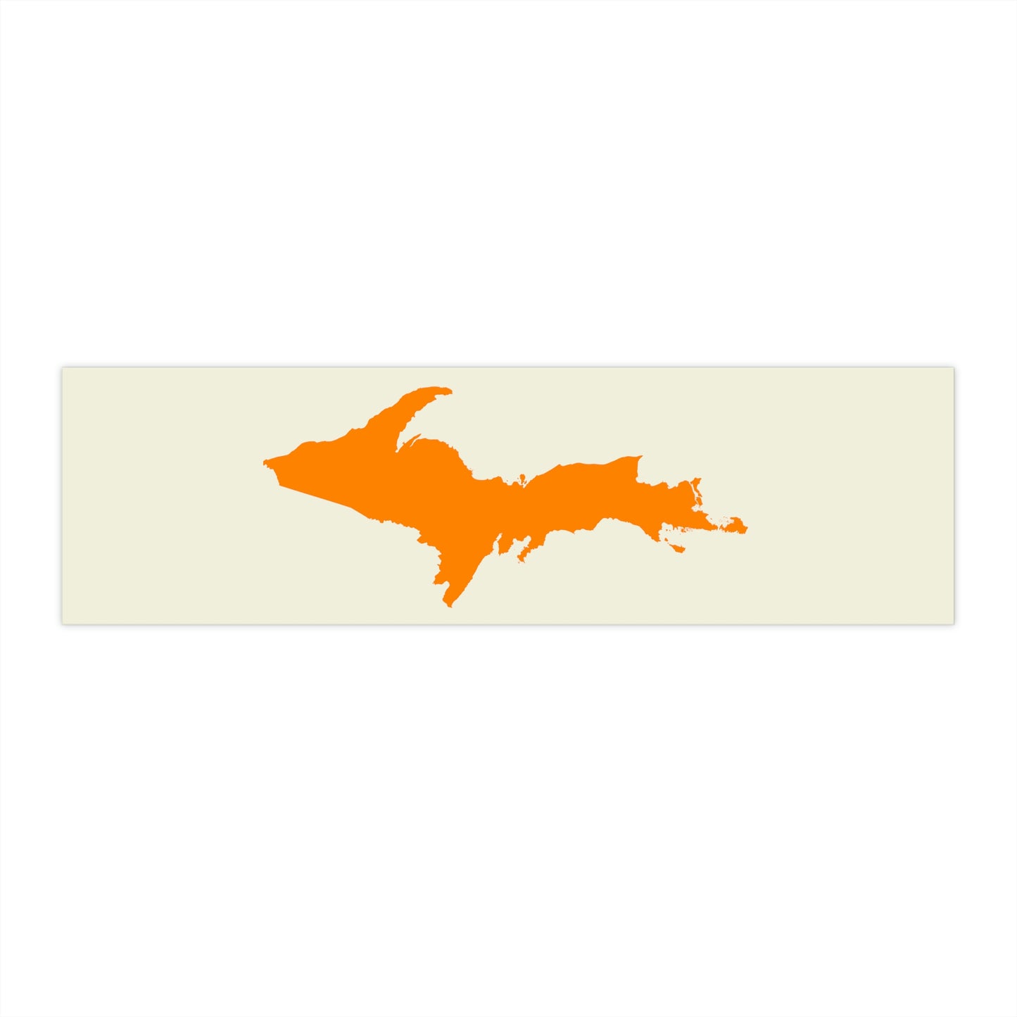 Michigan Upper Peninsula Bumper Sticker (w/ Orange UP Outline) | Ivory Color Background