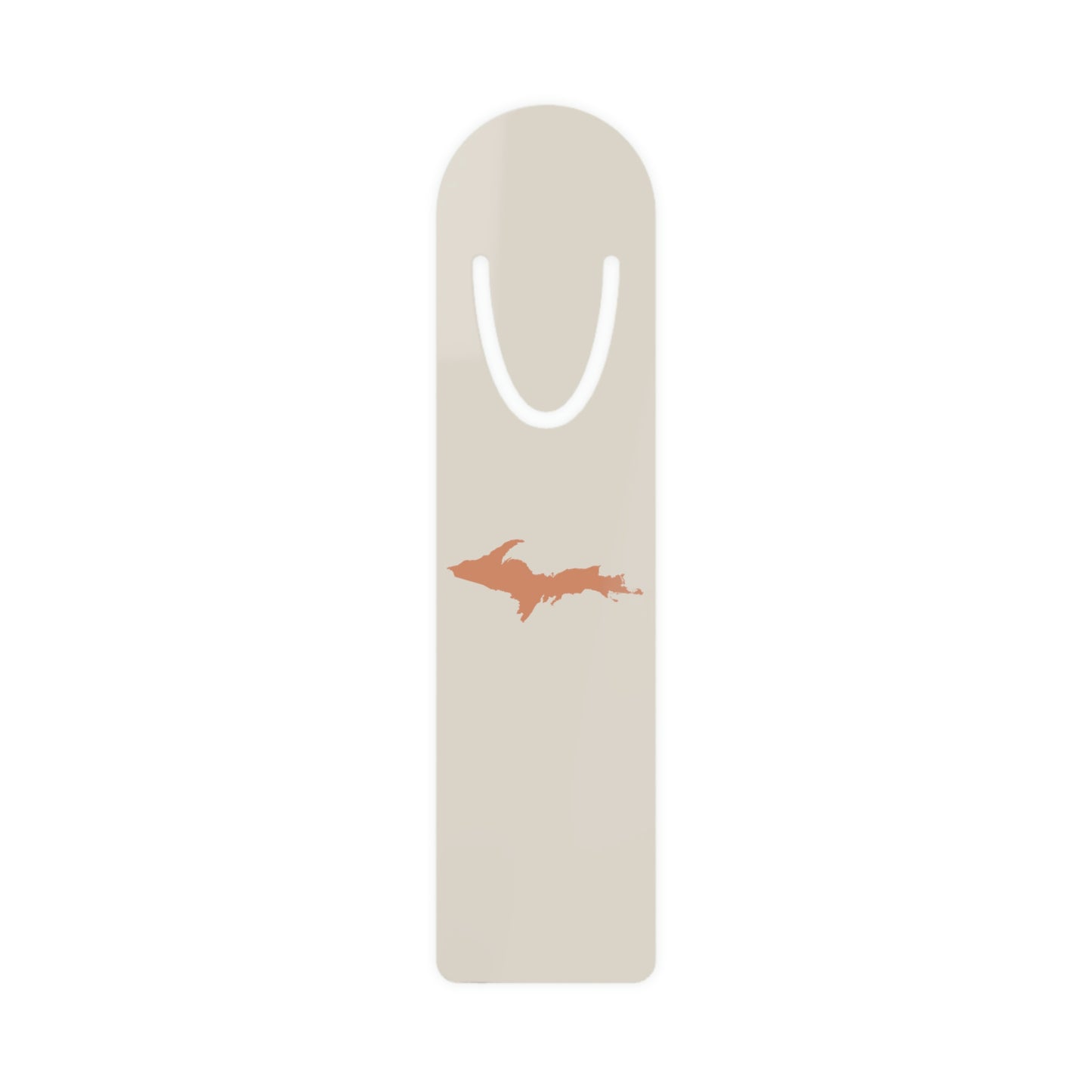 Michigan Upper Peninsula Metal Bookmark (w/ Copper UP Outline) | Canvas Color