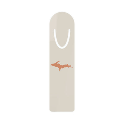 Michigan Upper Peninsula Metal Bookmark (w/ Copper UP Outline) | Canvas Color