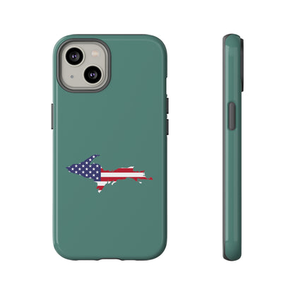 Michigan Upper Peninsula Tough Phone Case (Copper Green w/ UP USA Outline) | Apple iPhone