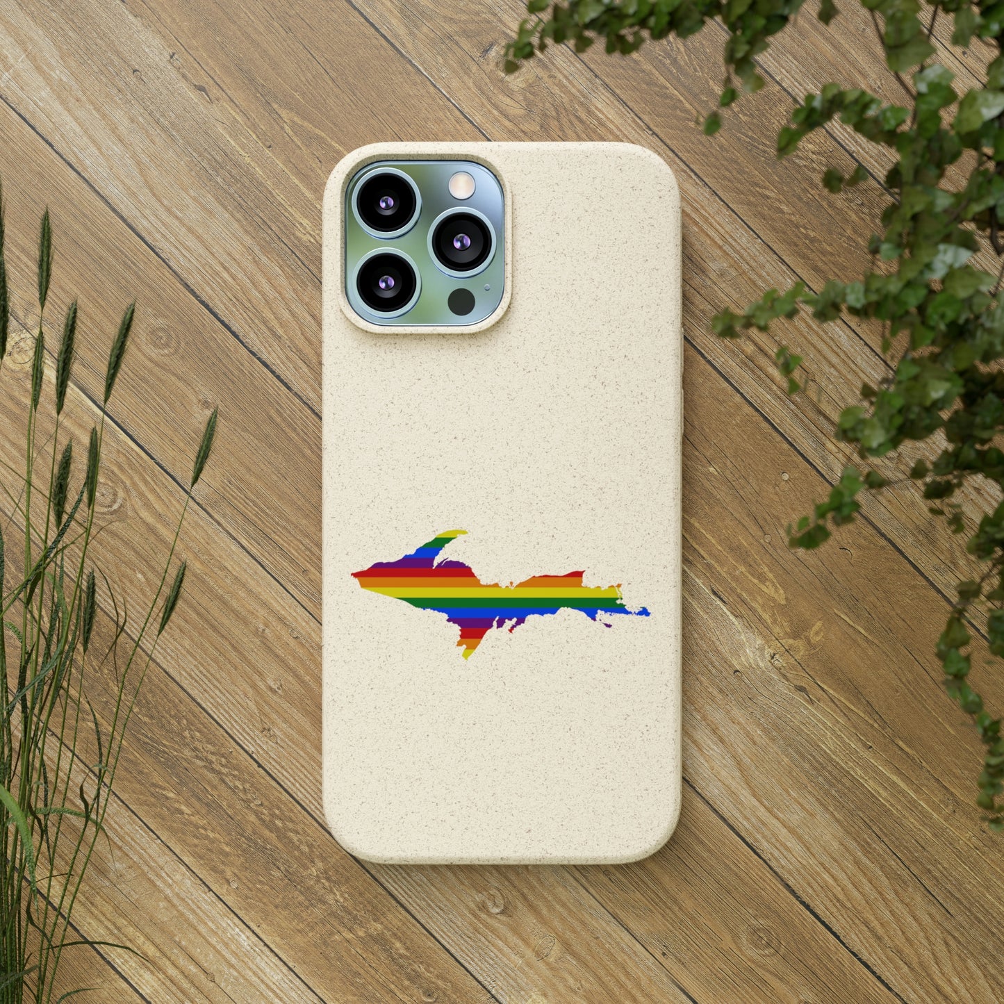 Michigan Upper Peninsula Biodegradable Phone Cases (w/ UP Pride Flag Outline) | Apple iPhone