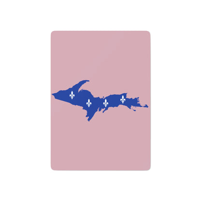 Michigan Upper Peninsula Poker Cards (Pink w/ UP Quebec Flag Outline)