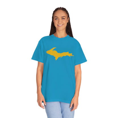 Michigan Upper Peninsula T-Shirt (w/ Gold UP Outline) | Unisex Garment-Dyed