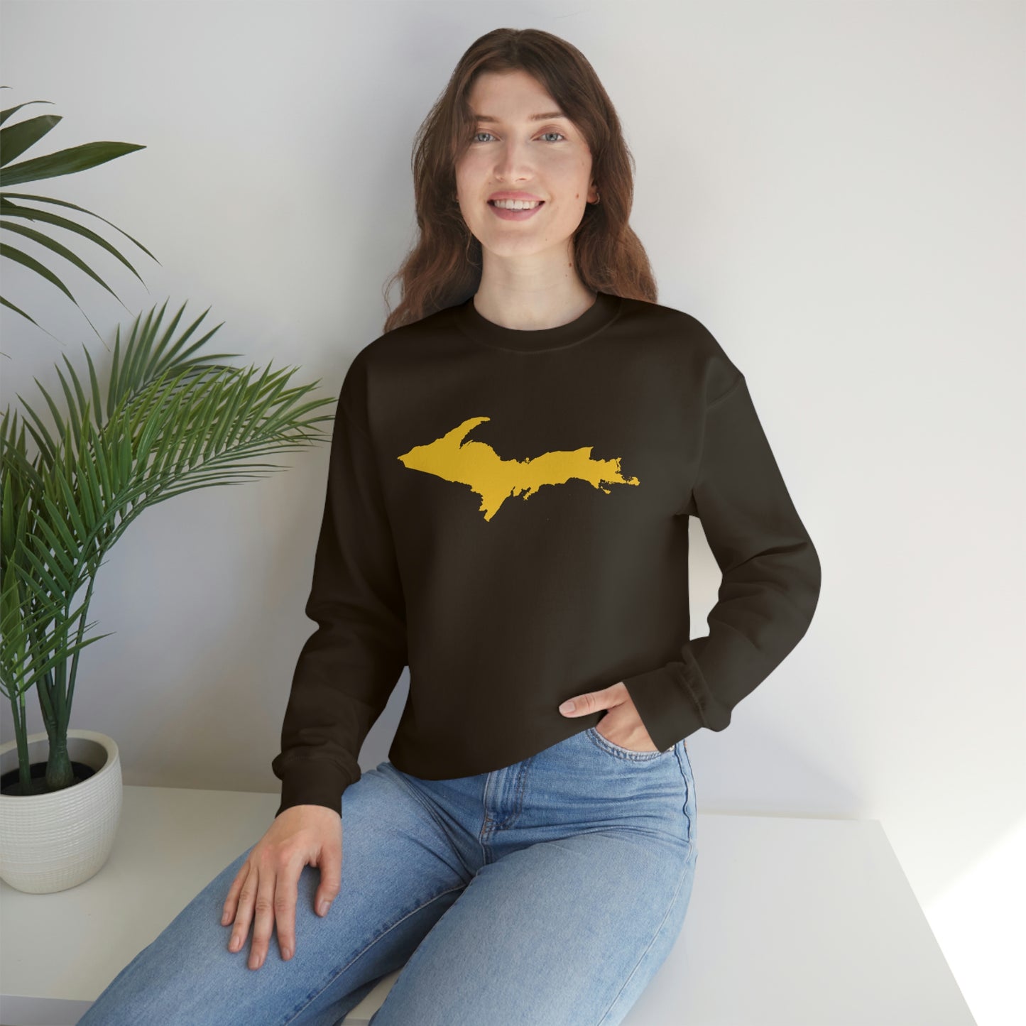 Michigan Upper Peninsula Sweatshirt (w/ Gold UP Outline) | Unisex Standard