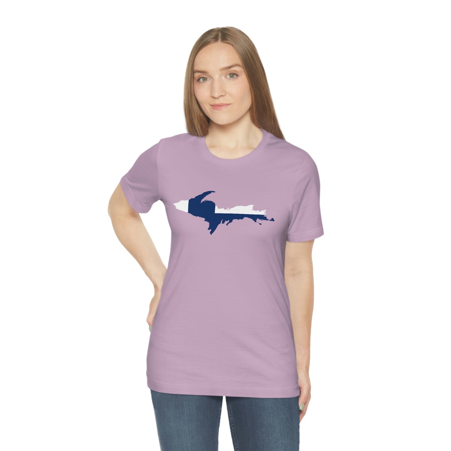 Michigan Upper Peninsula T-Shirt (w/ UP Finland Flag Outline) | Unisex Standard Fit