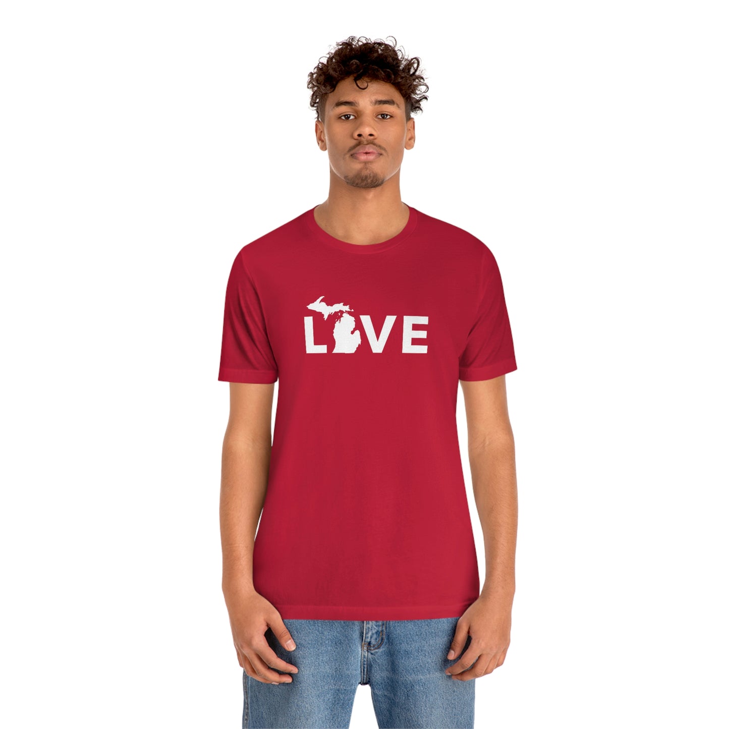 Michigan 'Love' T-Shirt (Geometric Sans Font) | Unisex Standard Fit