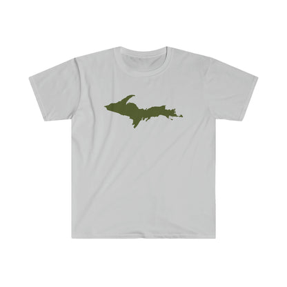 Michigan Upper Peninsula T-Shirt (w/ Army Green UP Outline) | Unisex Budget