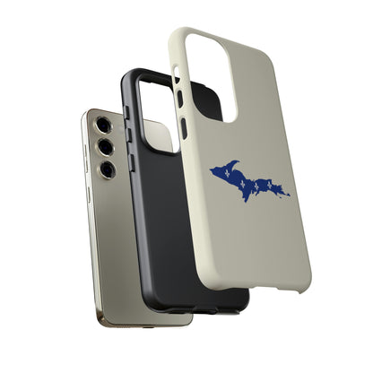 Michigan Upper Peninsula Tough Phone Case (Ivory Color w/ UP Quebec Flag Outline) | Samsung & Pixel Android