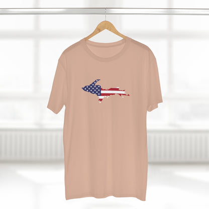 Michigan Upper Peninsula T-Shirt (w/ UP USA Flag Outline) | Men's Heavyweight