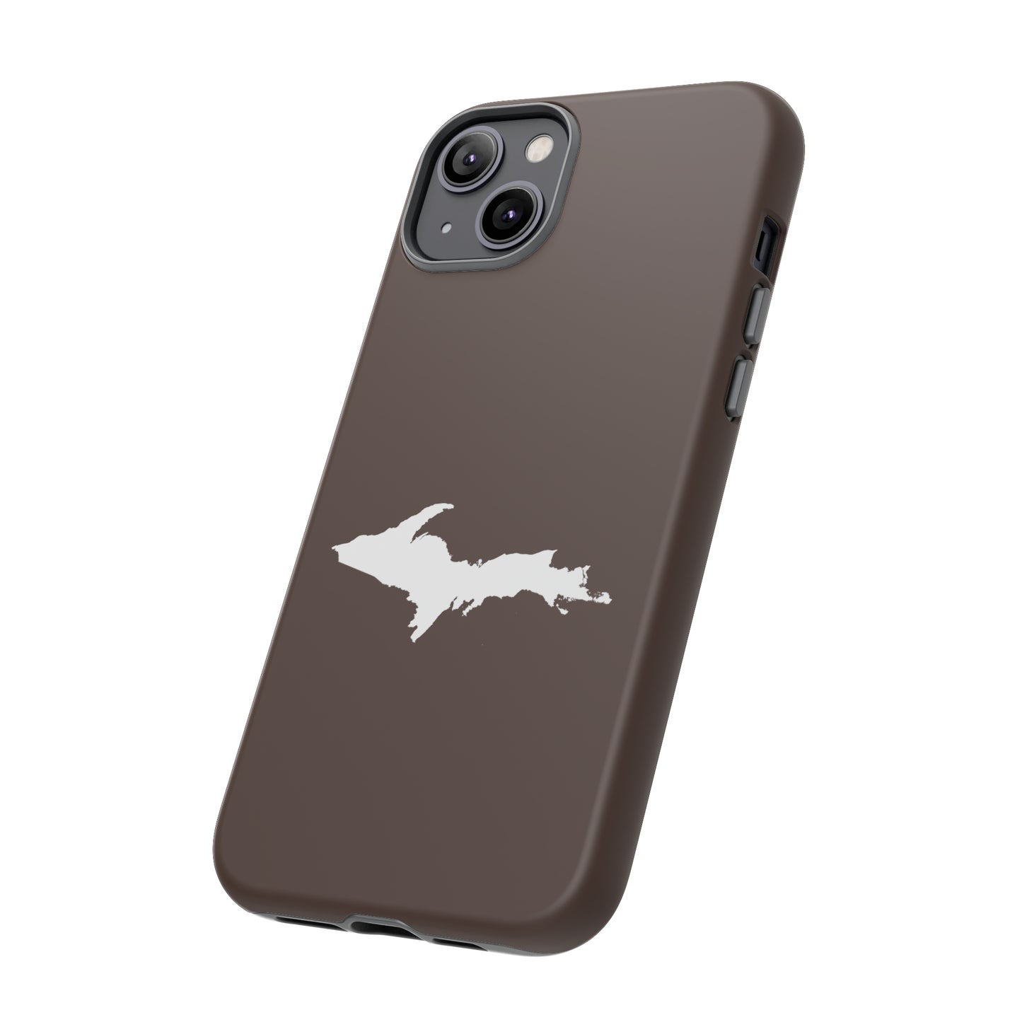 Michigan Upper Peninsula Tough Phone Case (Hickory Color w/ UP Outline) | Apple iPhone