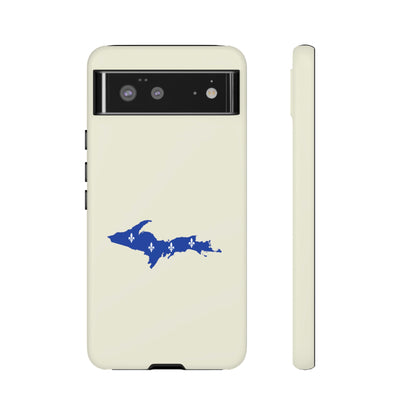 Michigan Upper Peninsula Tough Phone Case (Ivory Color w/ UP Quebec Flag Outline) | Samsung & Pixel Android