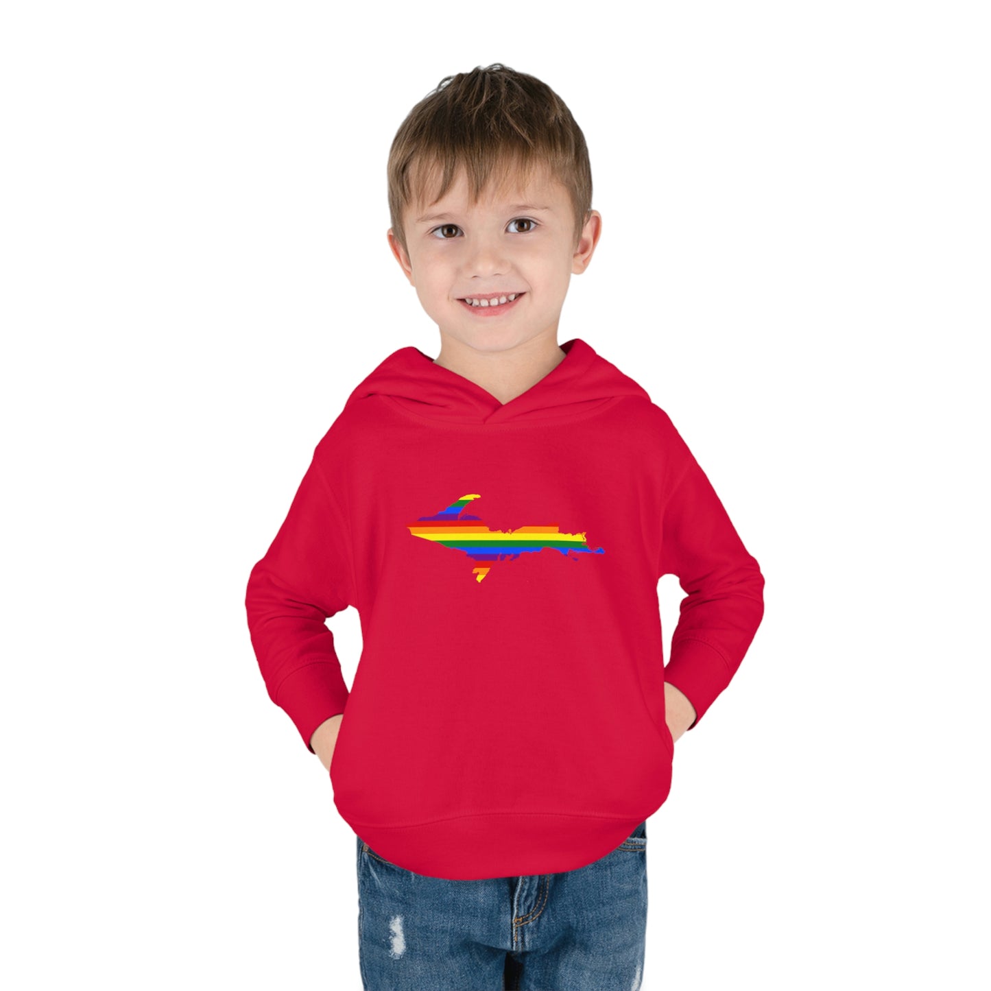 Michigan Upper Peninsula Hoodie (w/ UP Pride Flag Outline) | Unisex Toddler