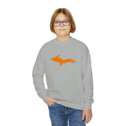 Michigan Upper Peninsula Youth Sweatshirt (w/ Orange UP Outline)