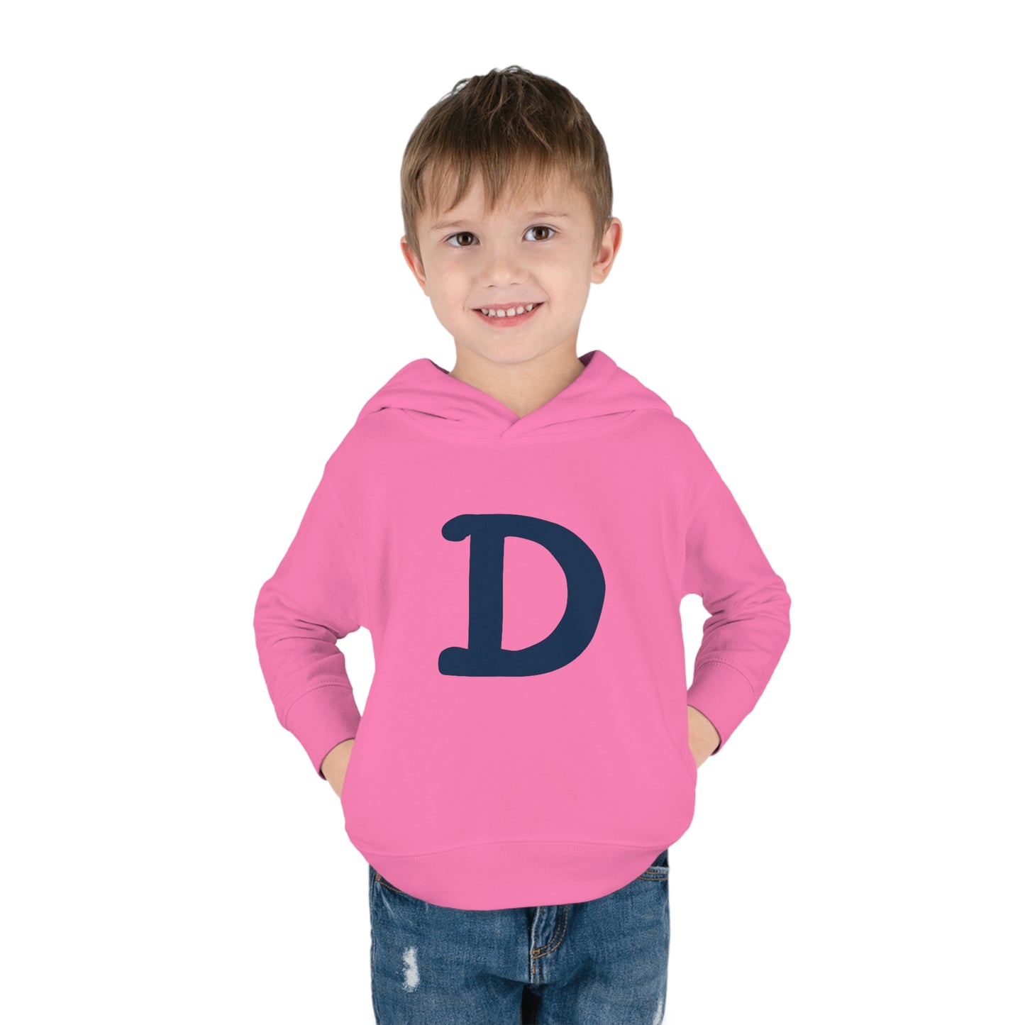 Detroit 'Old French D' Hoodie (White/Navy Full Body Outline) | Unisex Toddler