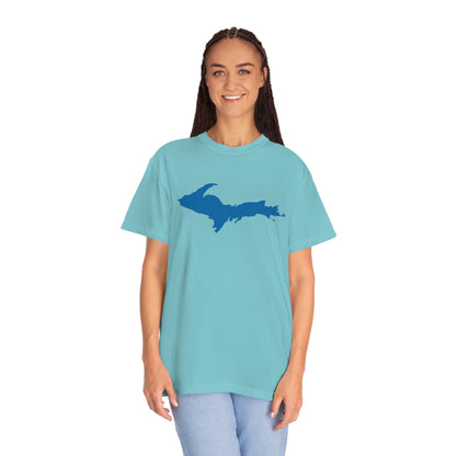 Michigan Upper Peninsula T-Shirt (w/ Azure UP Outline) | Unisex Garment-Dyed