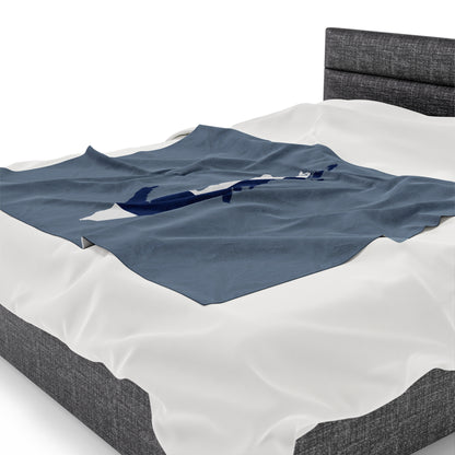 Michigan Upper Peninsula Plush Blanket (w/ UP Finland Flag Outline) | B-24 Liberator Grey