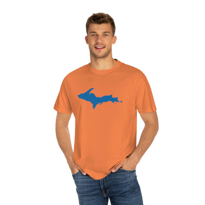 Michigan Upper Peninsula T-Shirt (w/ Azure UP Outline) | Unisex Garment-Dyed