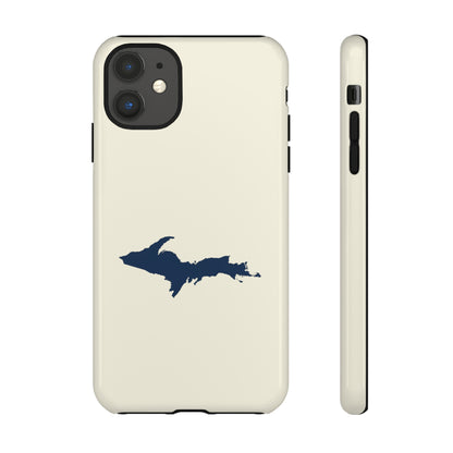 Michigan Upper Peninsula Tough Phone Case (Ivory w/ UP Outline) | Apple iPhone