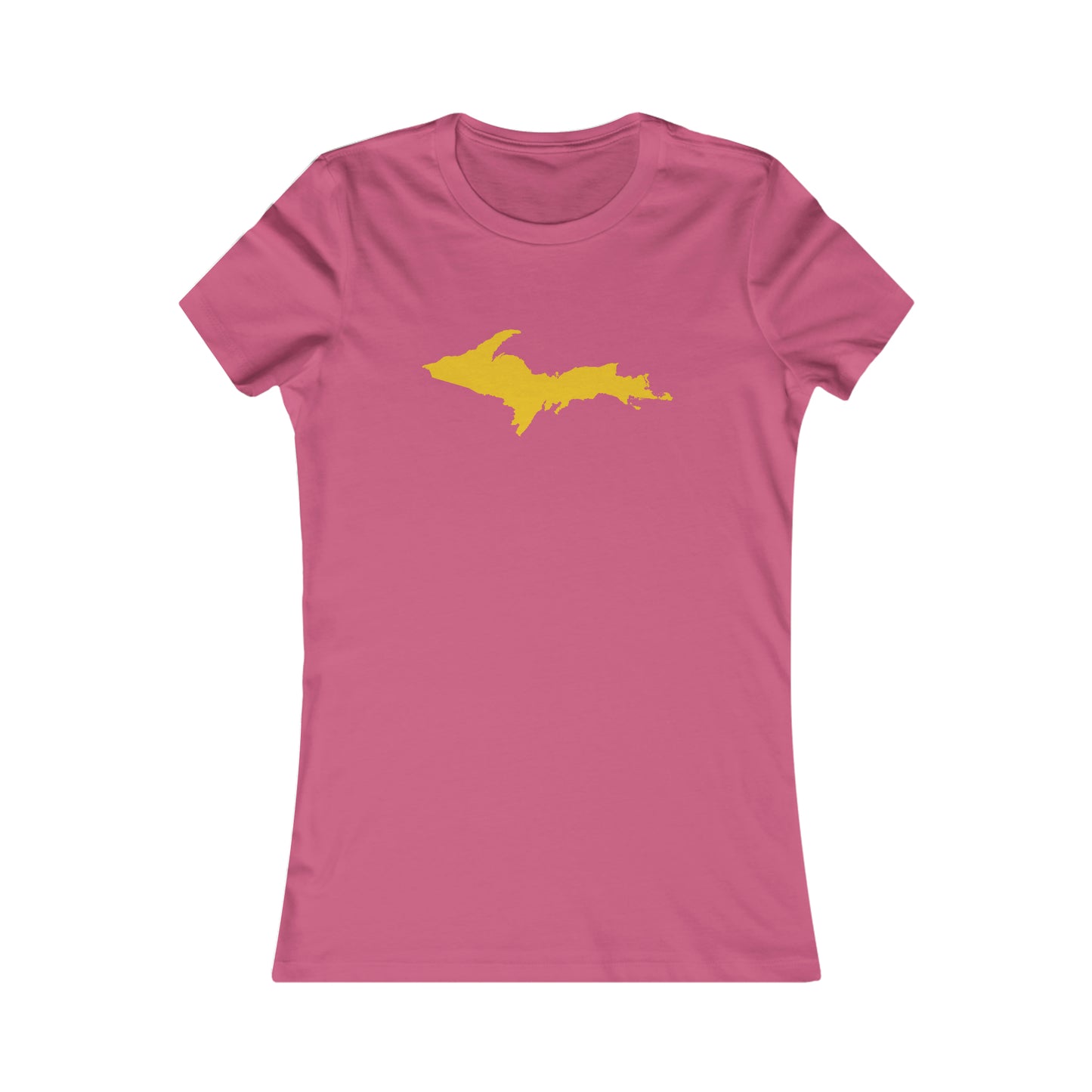 Michigan Upper Peninsula T-Shirt (w/ Gold UP Outline) | Women's Slim Fit