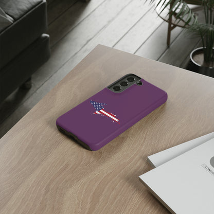 Michigan Upper Peninsula Tough Phone Case (Plum w/ UP USA Flag Outline) | Samsung & Pixel Android