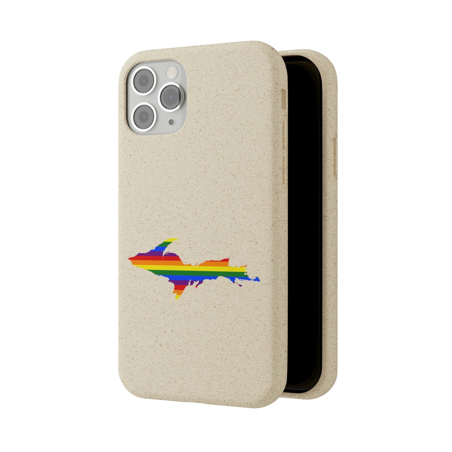 Michigan Upper Peninsula Biodegradable Phone Cases (w/ UP Pride Flag Outline) | Apple iPhone