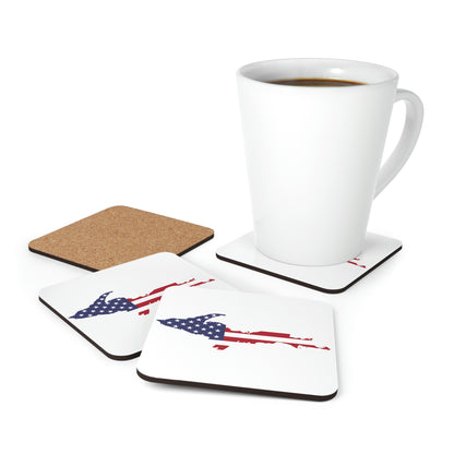 Michigan Upper Peninsula Coaster Set (w/ UP USA Flag Outline) | Corkwood - 4 pack