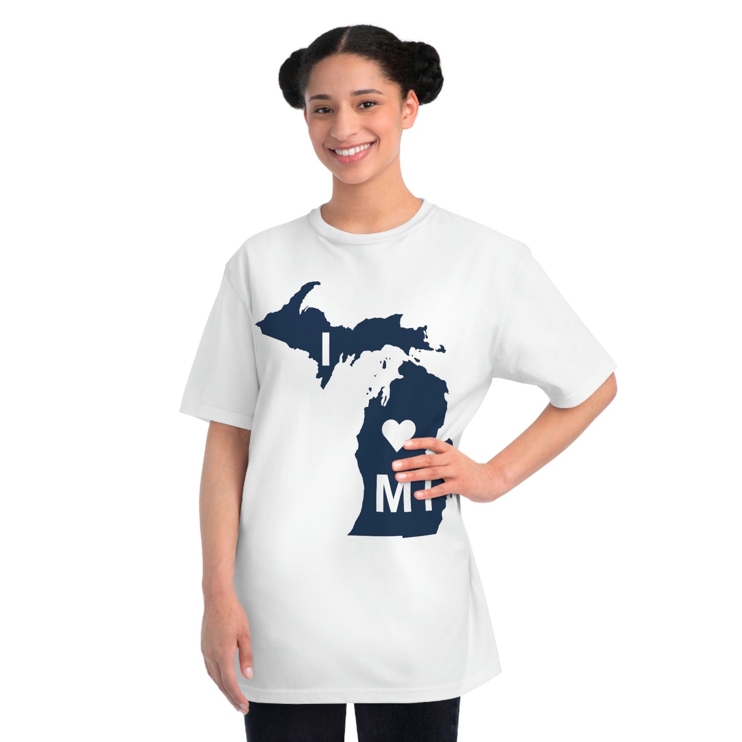 'I ♡ Michigan' T-Shirt (Full Body Outline) | Organic Unisex