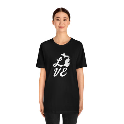 Michigan 'Love' T-Shirt (Retro Script Font) | Unisex Standard Fit