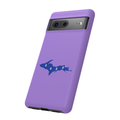 Michigan Upper Peninsula Tough Phone Case (Lavender w/ UP Quebec Flag Outline) | Samsung & Pixel Android