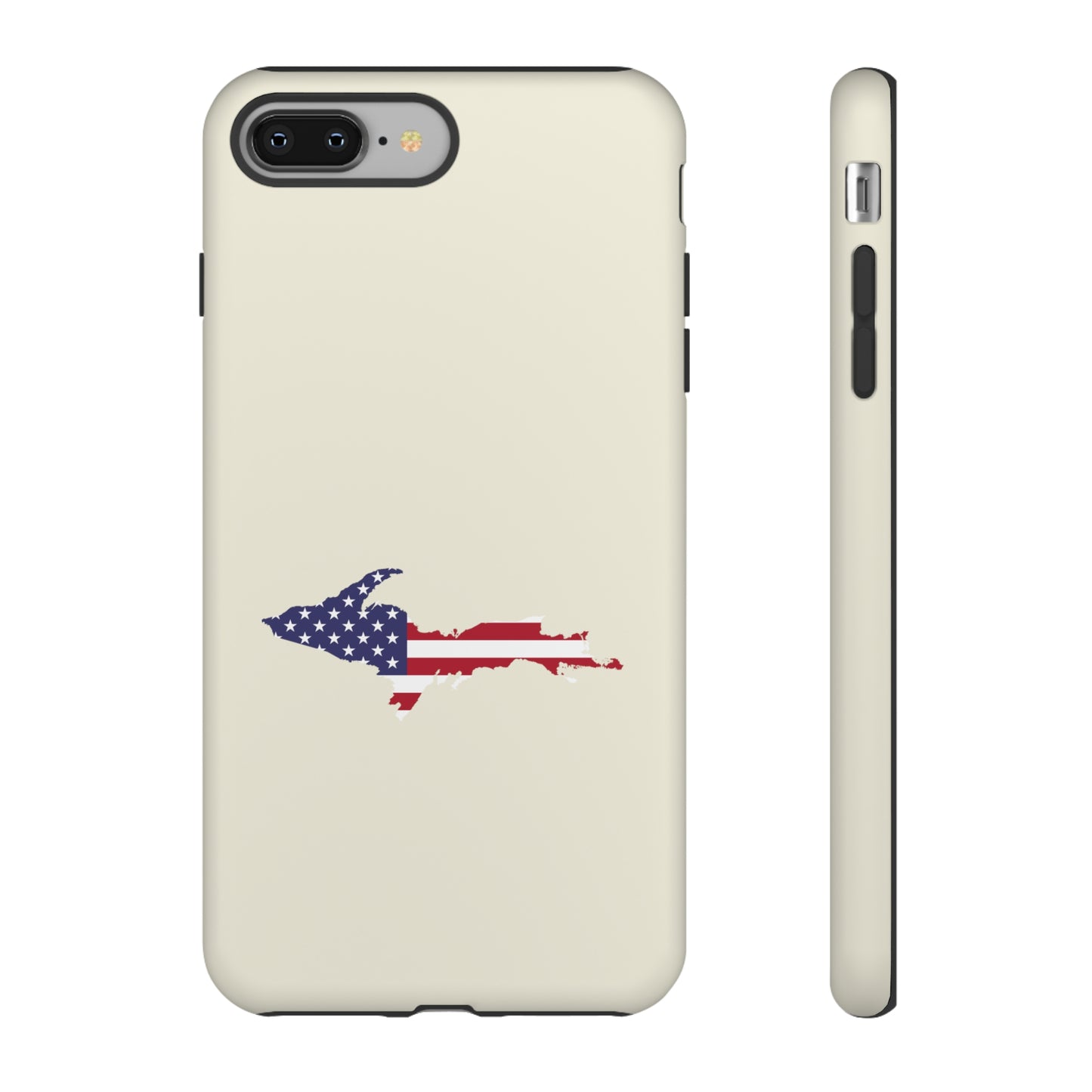 Michigan Upper Peninsula Tough Phone Case (Ivory Color w/ UP USA Outline) | Apple iPhone