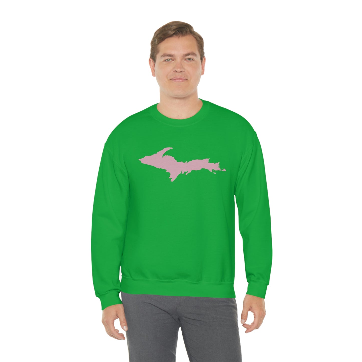 Michigan Upper Peninsula Sweatshirt (w/ Pink UP Outline) | Unisex Standard