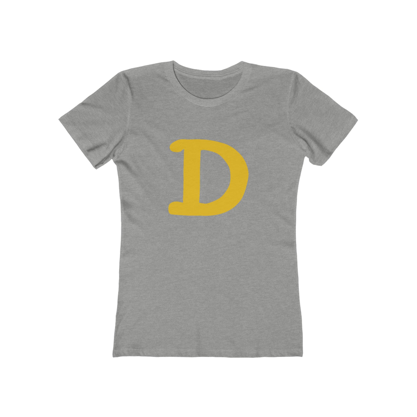 Detroit 'Old French D' T-Shirt (Gold Full Body Outline) | Women's Boyfriend Cut