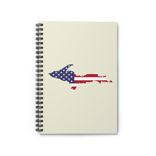 Michigan Upper Peninsula Spiral Notebook (w/ UP USA Flag Outline) | Ivory White