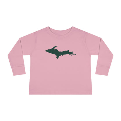 Michigan Upper Peninsula T-Shirt (w/ Green UP Outline) | Toddler Long Sleeve