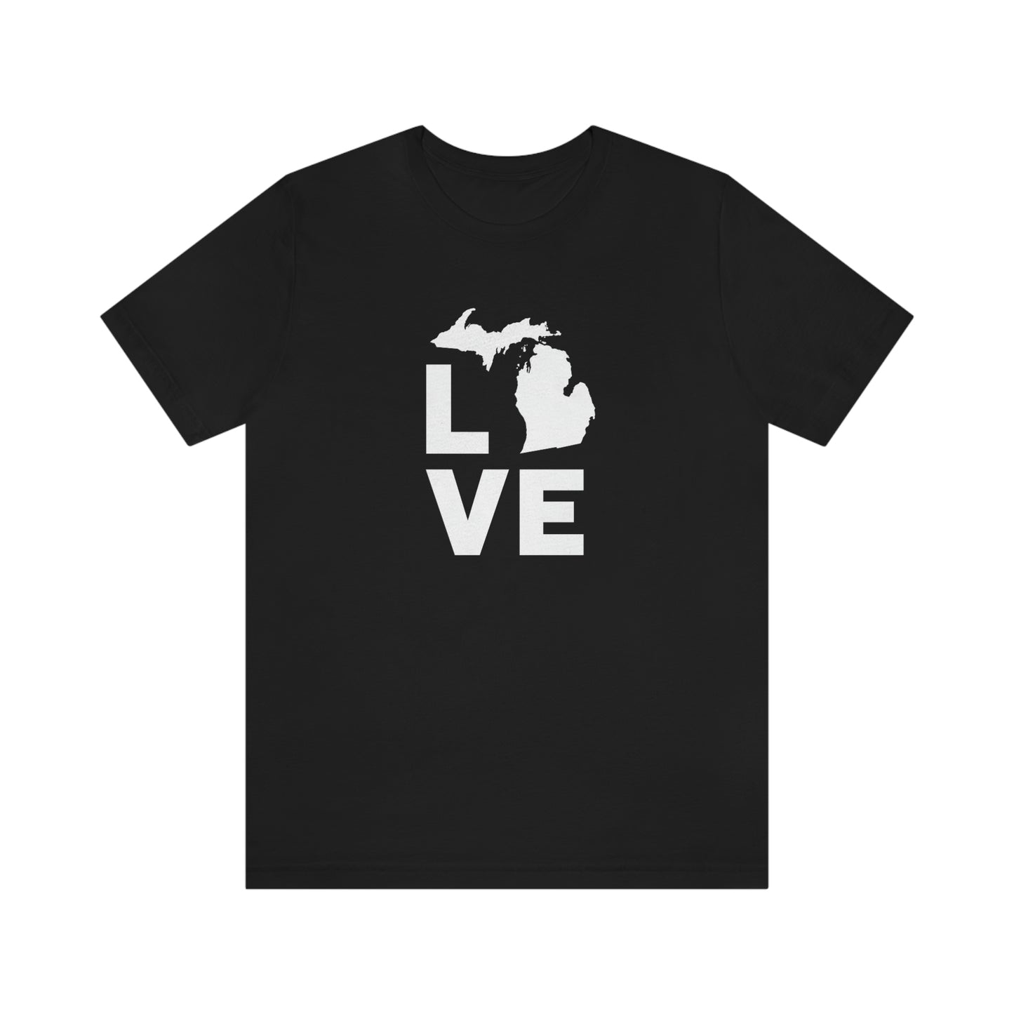 Michigan 'Love' T-Shirt (Geometric Sans Font) | Unisex Standard Fit