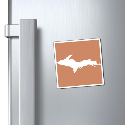 Michigan Upper Peninsula Square Magnet (Copper Color w/ UP Outline)