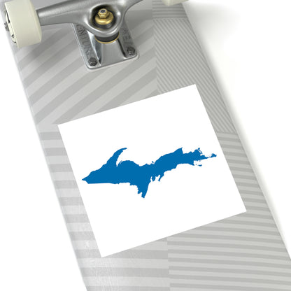 Michigan Upper Peninsula Square Sticker (w/ Azure UP Outline) | Indoor/Outdoor