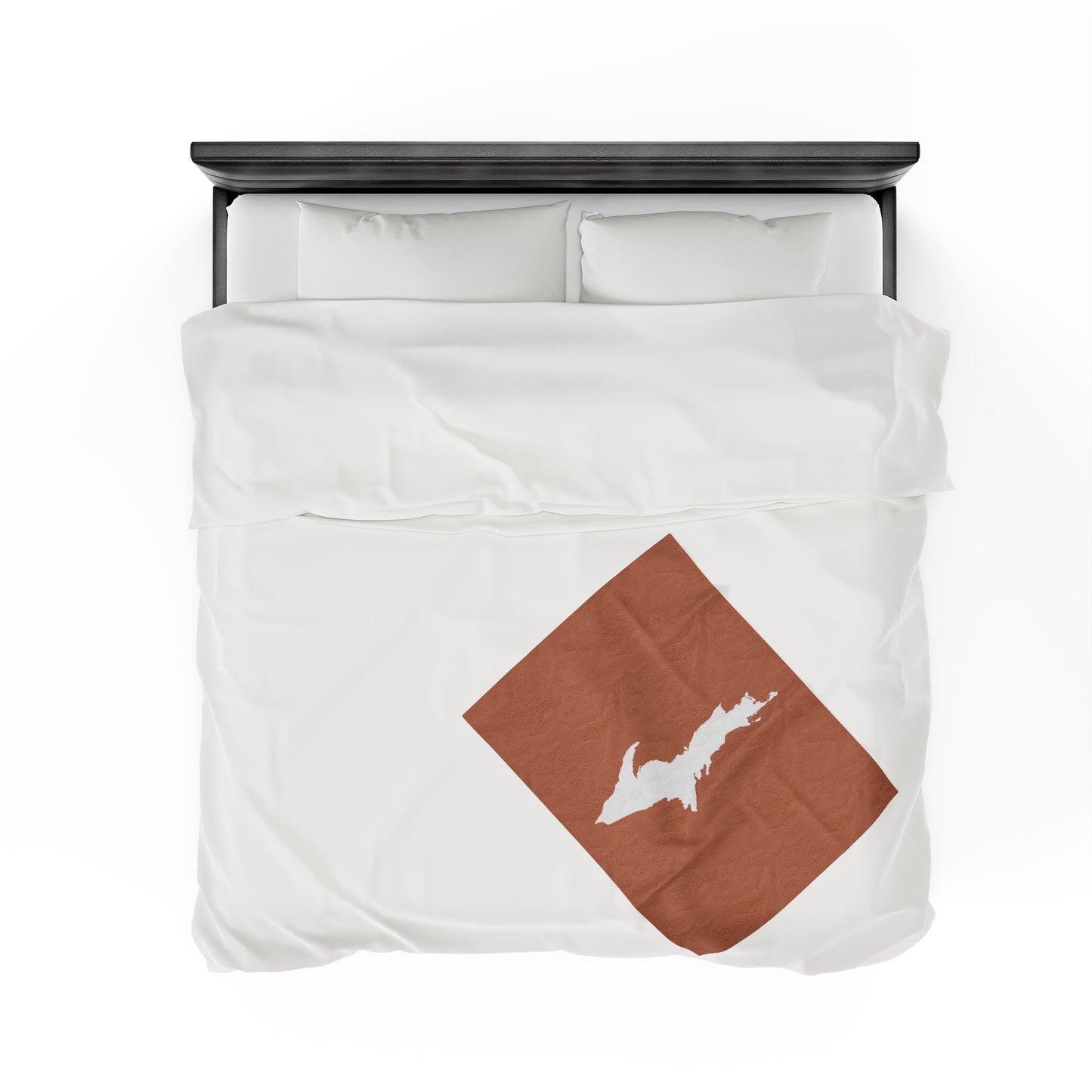 Michigan Upper Peninsula Plush Blanket (w/ UP Outline) | Copper Color