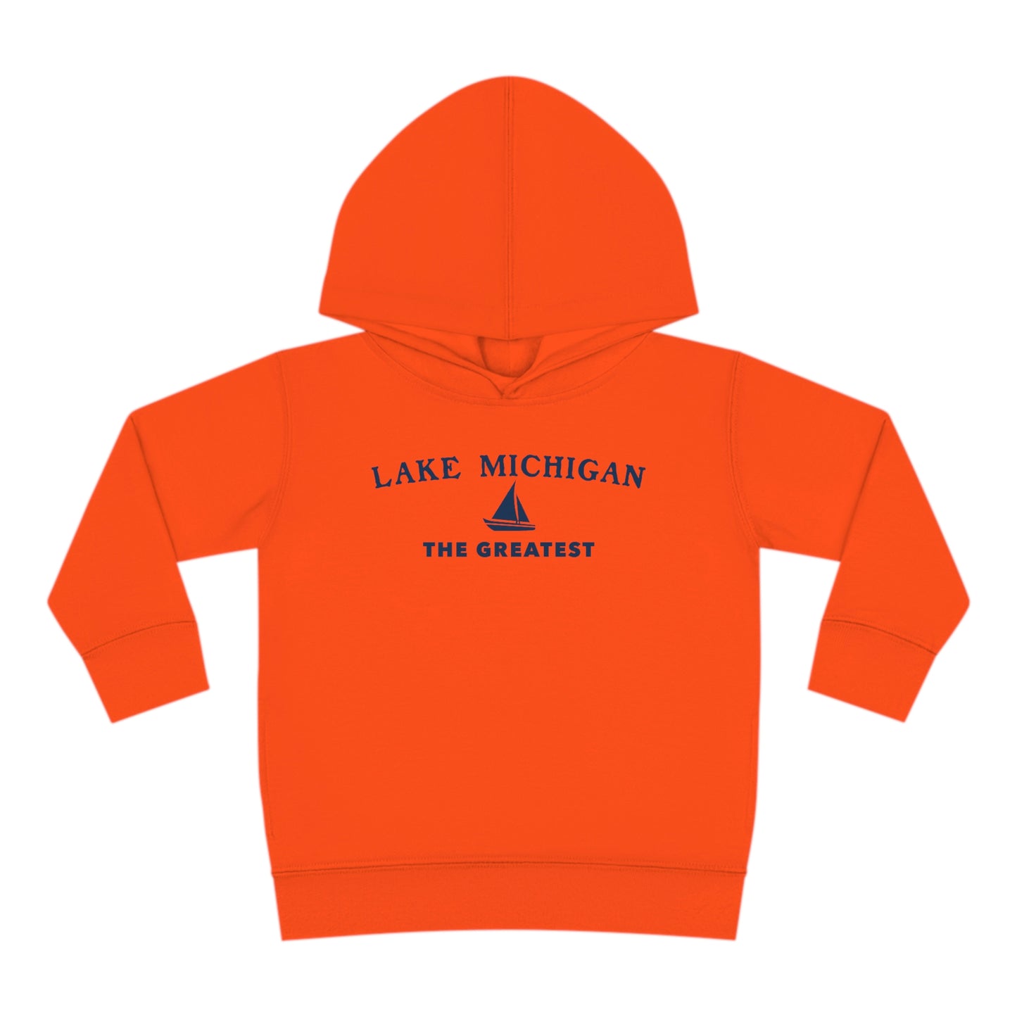 'Lake Michigan The Greatest' Hoodie (w/USA Flag Outline) | Unisex Toddler