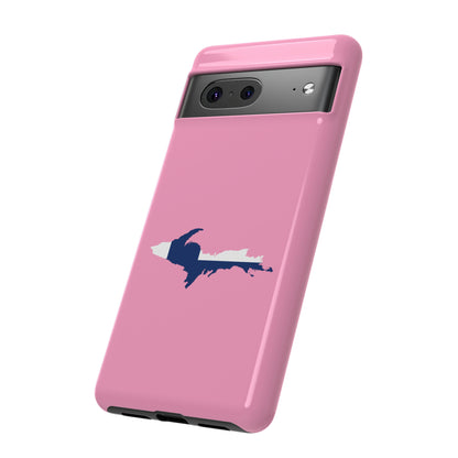 Michigan Upper Peninsula Tough Phone Case ('67 Caddie Pink w/ UP Finland Flag Outline) | Samsung & Pixel Android